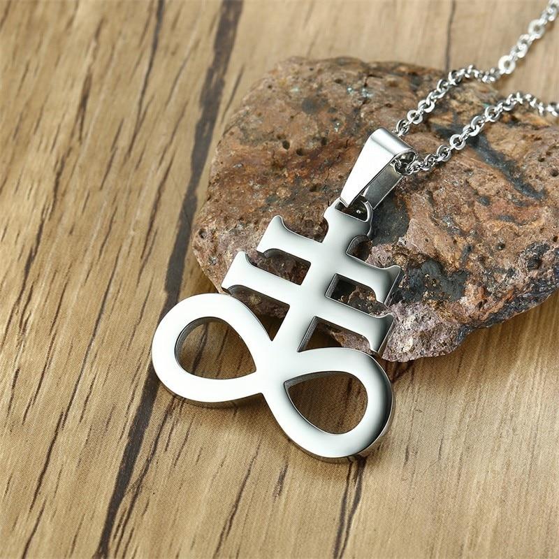 Inverted Cross Leviathan Stainless Steel Pendant Necklace-Necklaces-Innovato Design-Gold-Innovato Design