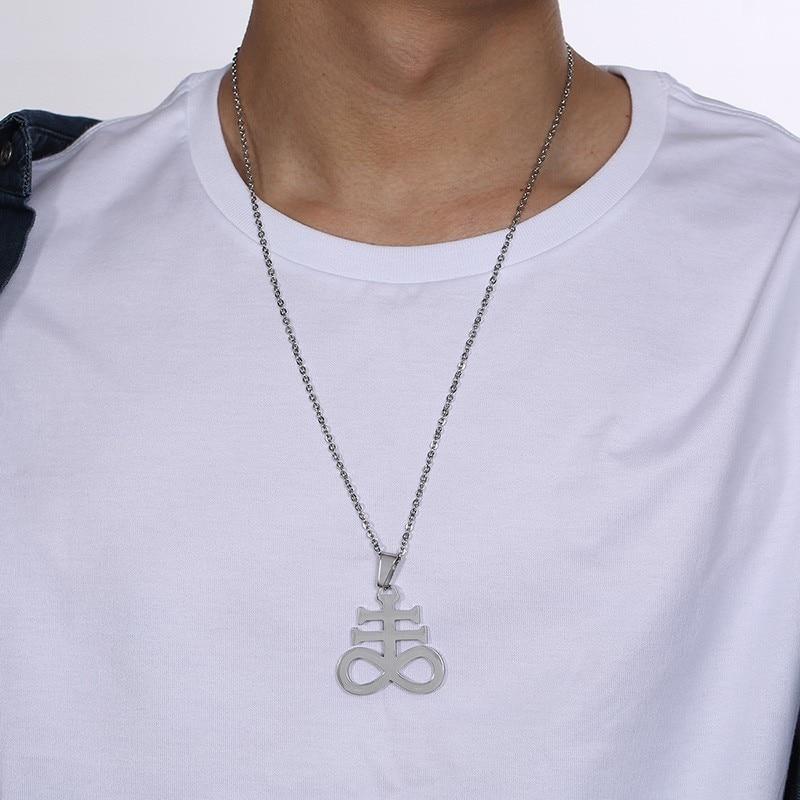 Inverted Cross Leviathan Stainless Steel Pendant Necklace-Necklaces-Innovato Design-Gold-Innovato Design