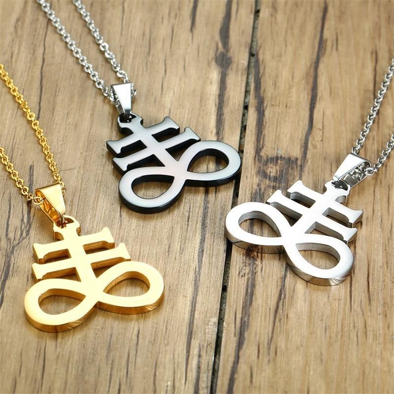 Inverted Cross Leviathan Stainless Steel Pendant Necklace-Necklaces-Innovato Design-Gold-Innovato Design