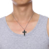 Urn Cross with Black Inlay Pendant and Chain Necklace-Necklaces-Innovato Design-Innovato Design