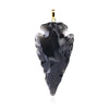 Raw Black Obsidian Arrow Head Pendant with Gold Necklace