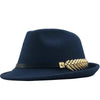 Wool Felt Trilby Fedora Hat with a Laurel Crown Belt Hatband
