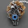 Stainless Steel Blue Crystal Eye Grim Reaper Pendant