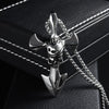 Stainless Steel Silver Pirate Skull Cross Blade Pendant Necklace-Necklaces-Innovato Design-Innovato Design
