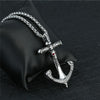 Silver Crystal Red-Eyed Skull Anchor Pendant Necklace-Necklaces-Innovato Design-Innovato Design