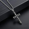 Dark Silver Cross of Skulls Pendant and Chain Necklace-Necklaces-Innovato Design-Innovato Design