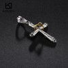 Two-tone Gold and Silver Skull Cross and Ring Pendant with Chain Necklace-Necklaces-Innovato Design-Innovato Design
