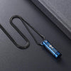 Blue Urn Pendant with Engraved Cross and Prayer Necklace - InnovatoDesign