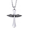 Silver Winged Cross Urn Pendant Necklace - InnovatoDesign