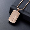 Dog Tag Urn with Engraved Cross Pendant Necklace-Necklaces-Innovato Design-Silver-Innovato Design