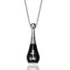 Baseball Bat-shaped Urn Pendant with Chain Link Necklace-Necklaces-Innovato Design-Black-24