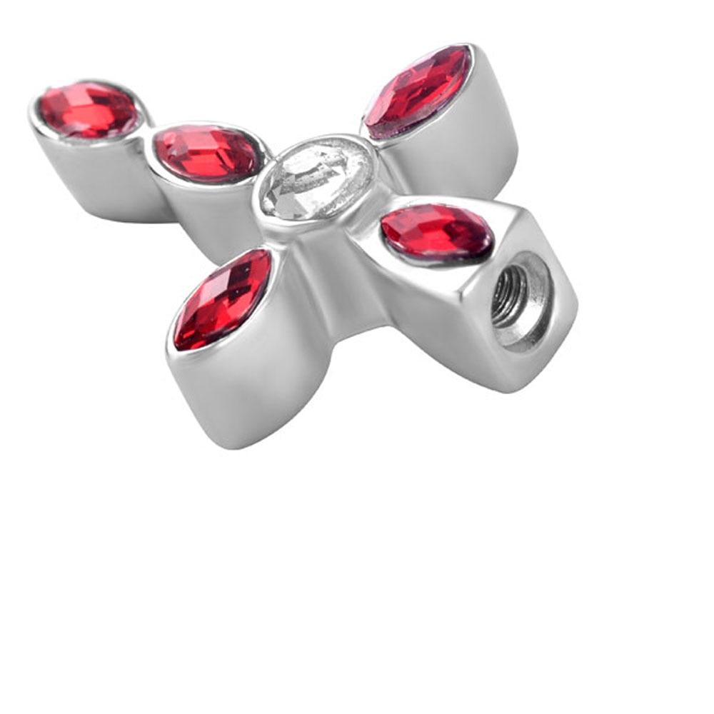 Silver Crystal Cross Memorial Urn Pendant with Necklace-Necklaces-Innovato Design-Purple-Innovato Design