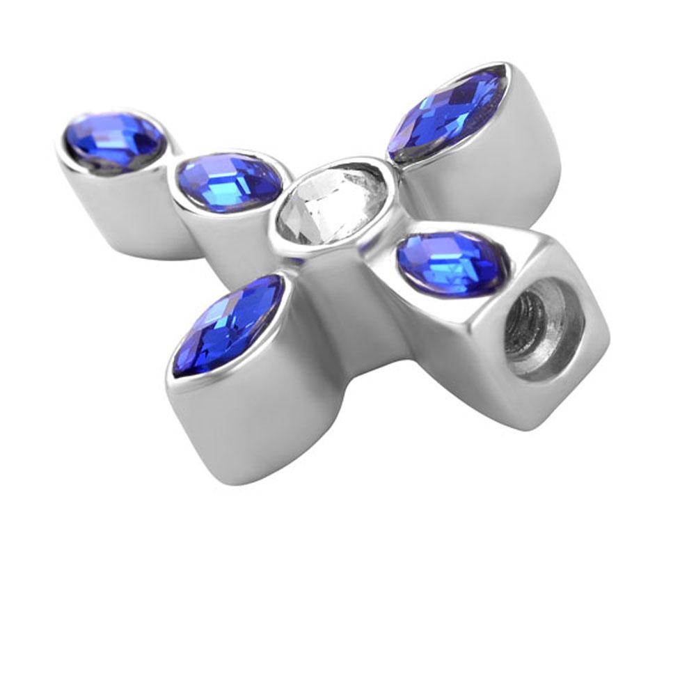 Silver Crystal Cross Memorial Urn Pendant with Necklace-Necklaces-Innovato Design-Purple-Innovato Design