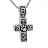 Stainless Steel Silver Paw Print Cross Memorial Pendant Necklace - InnovatoDesign