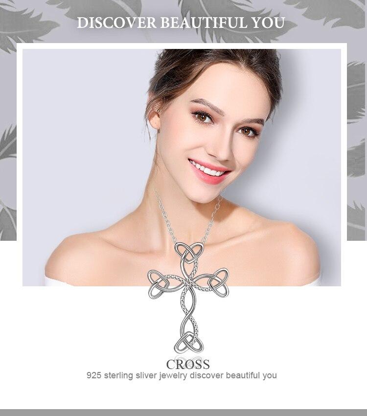 Sterling Silver Knott Hearts Cross Pendant with Chain Necklace-Necklaces-Innovato Design-18-Innovato Design