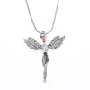 Angel Wings Pendant Necklace with Lettering Pendant - InnovatoDesign