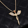 Angel Wings Pendant Necklace with Lettering Pendant - InnovatoDesign