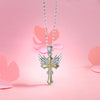 Two-Tone Silver and Gold Angel Wing Cross Pendant Necklace-Necklaces-Innovato Design-18 inch-Innovato Design