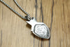 Green Eye Stone Crown Shield Pendant Silver Necklace - InnovatoDesign