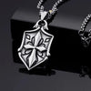 Silver Shield Blade Cross Pendant and Necklace - InnovatoDesign