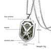 Silver Shield Pendant with Camouflage Inlay and Gun Design Necklace - InnovatoDesign