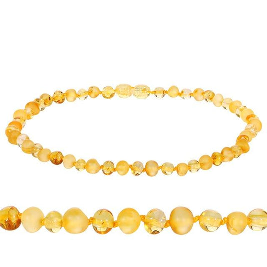 Natural Baltic Amber Stone Bead Necklace-Necklaces-Innovato Design-Cognac & Gold-13-Innovato Design