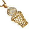 Titanium Steel Basketball Hoop Crystal Pendant Necklace-Necklaces-Innovato Design-Gold Silver-Innovato Design
