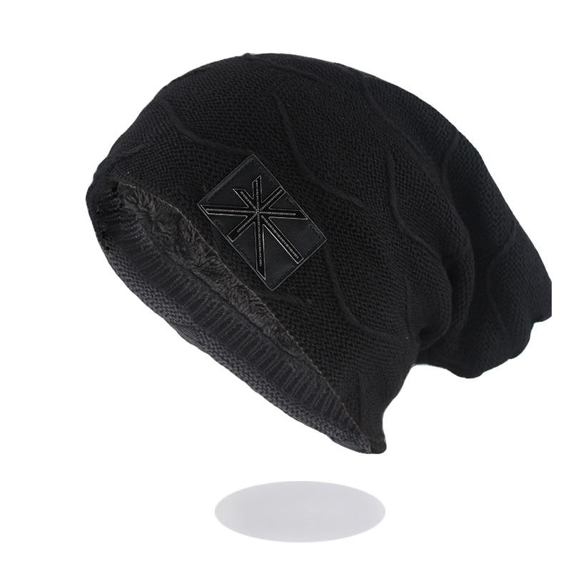 Flag Geometric Wool and Cotton Knit Winter Hat, Beanie, Bonnet or Skullie-Hats-Innovato Design-Black-Innovato Design