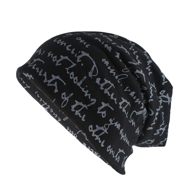 Scribbled Letters Style Cotton Beanie or Skullie-Hats-Innovato Design-Gray-Innovato Design