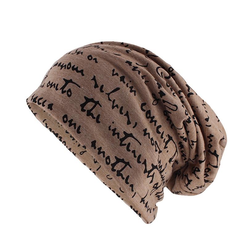 Scribbled Letters Style Cotton Beanie or Skullie-Hats-Innovato Design-Gray-Innovato Design