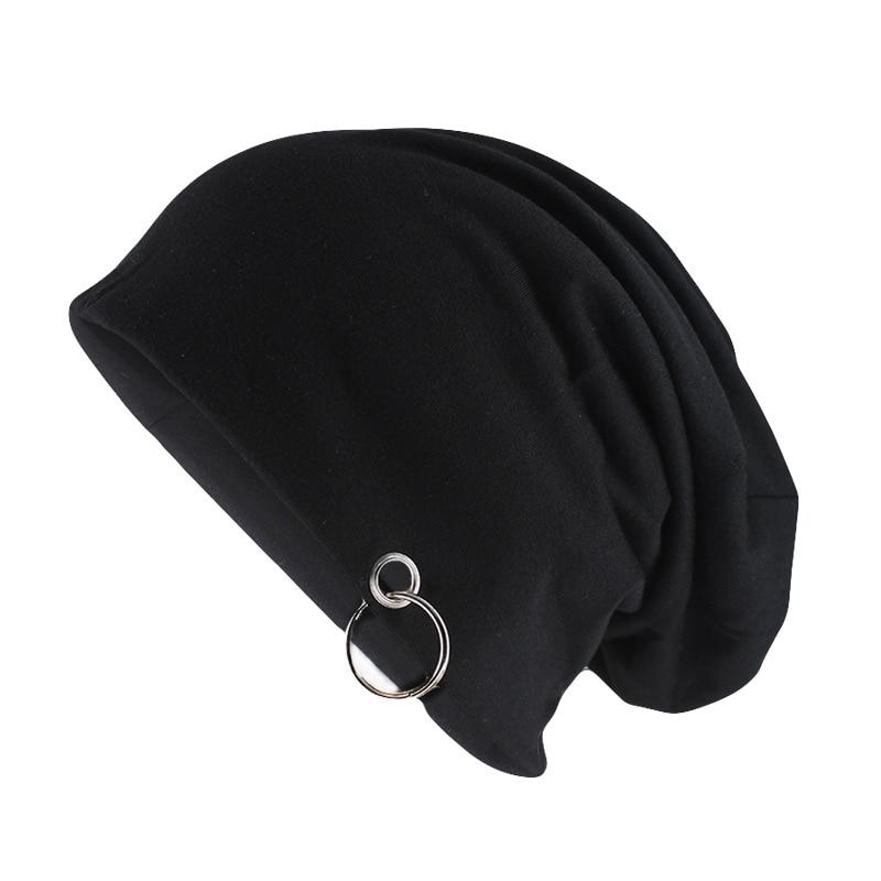Solid Color Beanie or Skullie with Hoop-Hats-Innovato Design-Black-Innovato Design