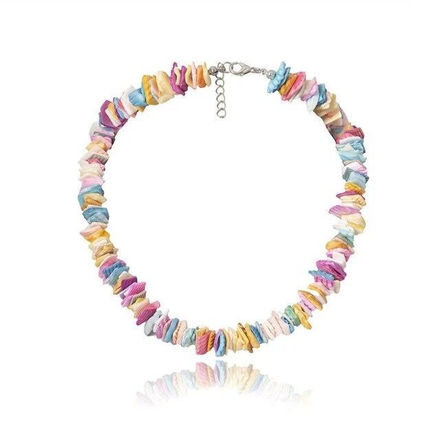 Puka Multicolor Pastel Clam Chip Choker Necklace-Bracelets-Innovato Design-Innovato Design
