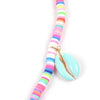 Flat Candy Color Bead Necklace with Puka Shell and Stone Pendants - InnovatoDesign