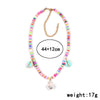 Flat Candy Color Bead Necklace with Puka Shell and Stone Pendants - InnovatoDesign
