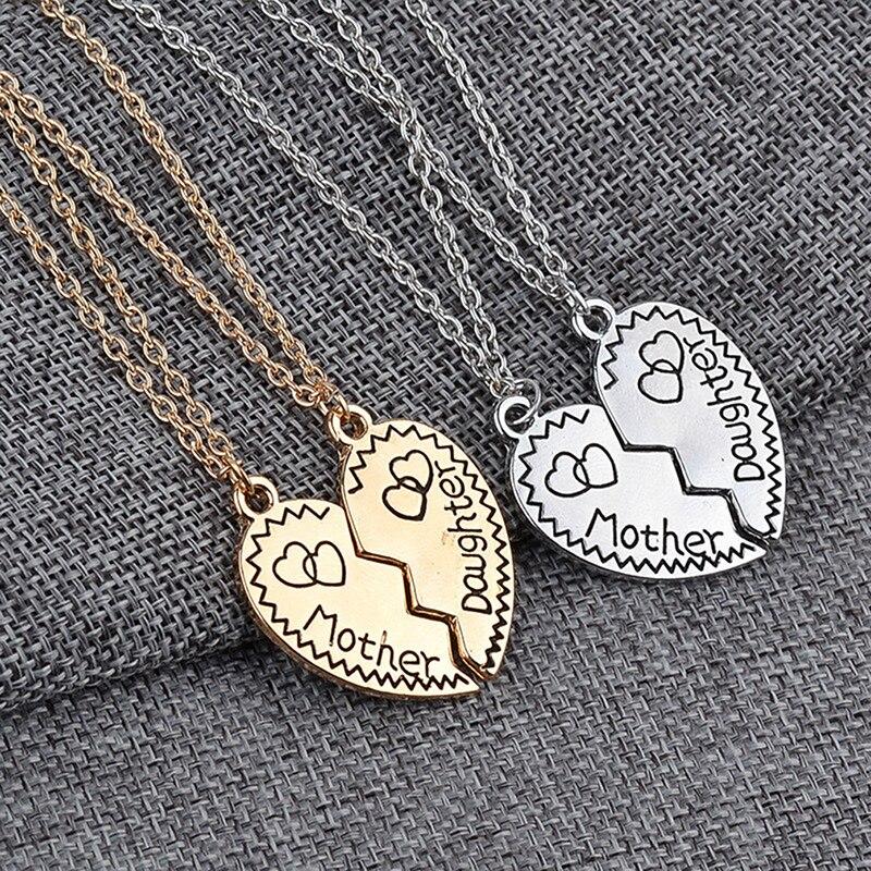 Mother and Daughter Heart Pendant Necklace Set-Necklaces-Innovato Design-Gold-Innovato Design