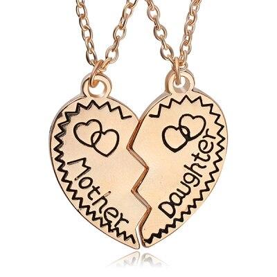 Mother and Daughter Heart Pendant Necklace Set-Necklaces-Innovato Design-Gold-Innovato Design