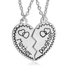 Mother and Daughter Heart Pendant Necklace Set-Necklaces-Innovato Design-Silver-Innovato Design