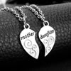 Silver Mother and Daughter Heart Pair Necklace-Necklaces-Innovato Design-Innovato Design