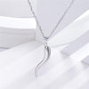 925 Sterling Silver Horn Pendant Chain Necklace