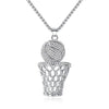 Sterling Silver Crystal Basketball Hoop Pendant Necklace - InnovatoDesign