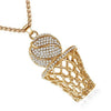 Sterling Silver Crystal Basketball Hoop Pendant Necklace-Necklaces-Innovato Design-Gold-18-Innovato Design