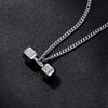 Stainless Steel Dumbbell Weight Pendant Chain Necklace