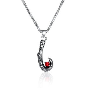 Stainless Steel Silver Fish Hook Pendant Chain Necklace-Necklaces-Innovato Design-Innovato Design