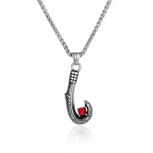 Stainless Steel Silver Fish Hook Pendant Chain Necklace-Necklaces-Innovato Design-Innovato Design