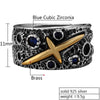 Starry Sky Blue Cubic Zirconia 925 Sterling Silver Vintage Punk Ring-Rings-Innovato Design-Innovato Design