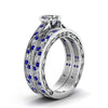 Blue Silver and White Heart Rhinestone & Cubic Zirconia Stainless Steel Wedding Ring Set-Couple Rings-Innovato Design-6-5-Innovato Design