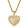 Micro Paved Cubic-Zirconia-Studded Broken Heart with Dollar Sign Bling Hip-hop Pendant Necklace-Necklaces-Innovato Design-Gold-4mm Tennis Chain-20inch-Innovato Design