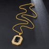 Paved Rhinestone-Studded Radiant Cut Black Stone Bling Stainless Steel Hip-hop Pendant Necklace-Necklaces-Innovato Design-Innovato Design