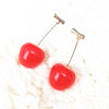 Realistic Red Cherry Drop Earrings