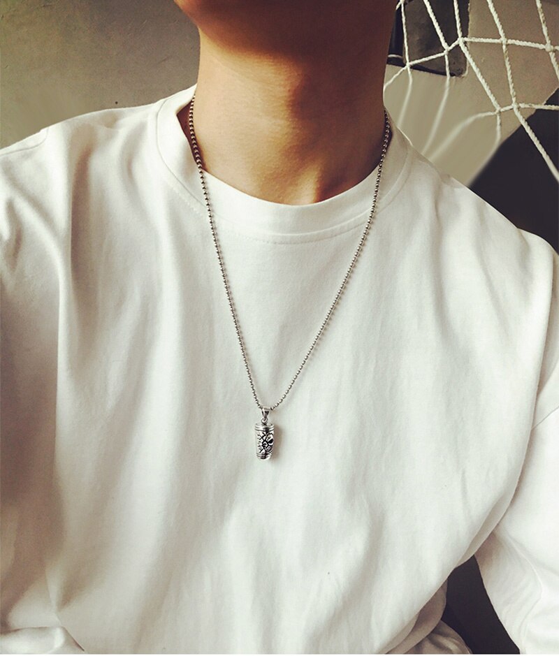 Skull Bullet 925 Sterling Silver Vintage Biker Pendant Necklace-Necklaces-Innovato Design-19.69in-Innovato Design